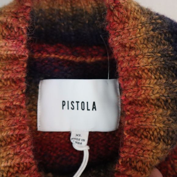 Pistola Carlen Women's Sz XL Multicolor Striped Mock Neck Oversized Sweater $198 - Picture 5 of 8